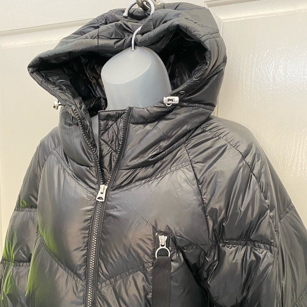 NEW wTag-7 FOR ALL MANKIND Blk Down Long Coat S - Picture 4 of 6